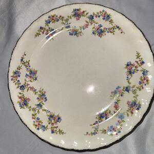 VTG Pope Gosser Blue Belle plates 8” Gold Gild SET of 12 PLATES Ca 1940s